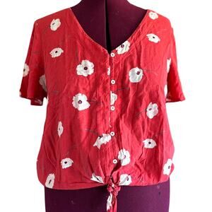 Womens Top Size XL Floral Casual Everyday Wear Summer Garden Cottage Coquette
